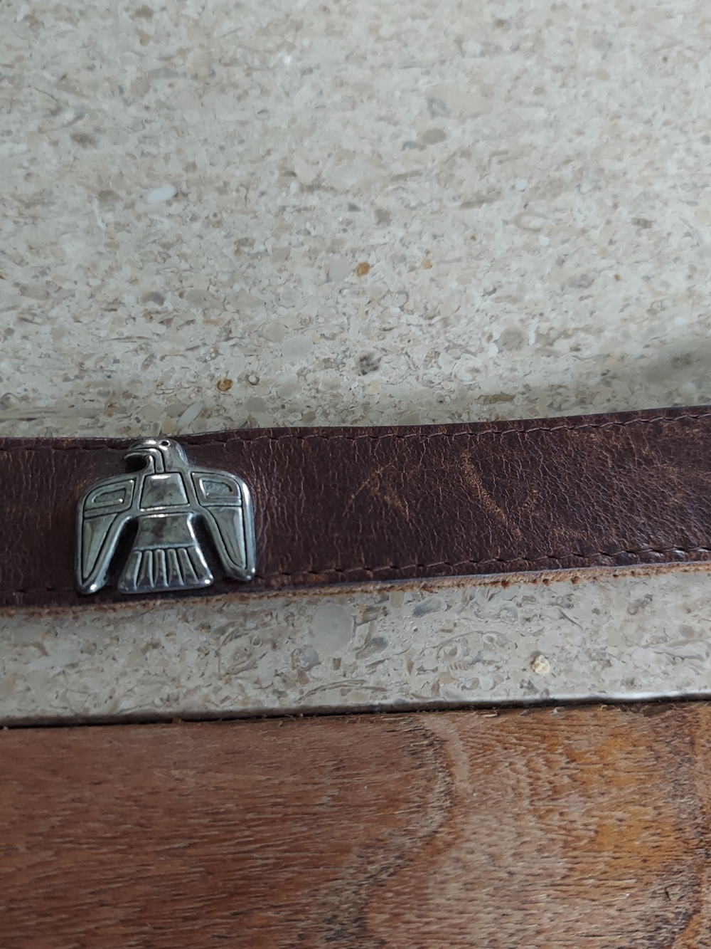 Boho Brown Leather Western Belt with Metal Conchos - Picture 7 of 10